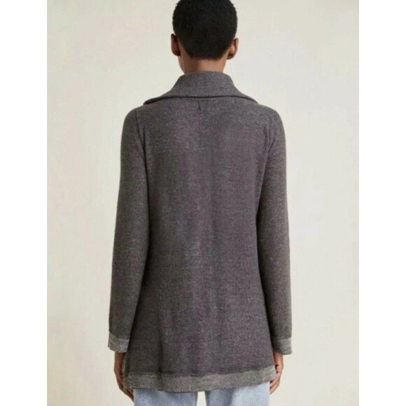 Anthropologie Maeve Charcoal Heather Gray Risa Hacci Cowl Tunic Sweater XS - Picture 5 of 11